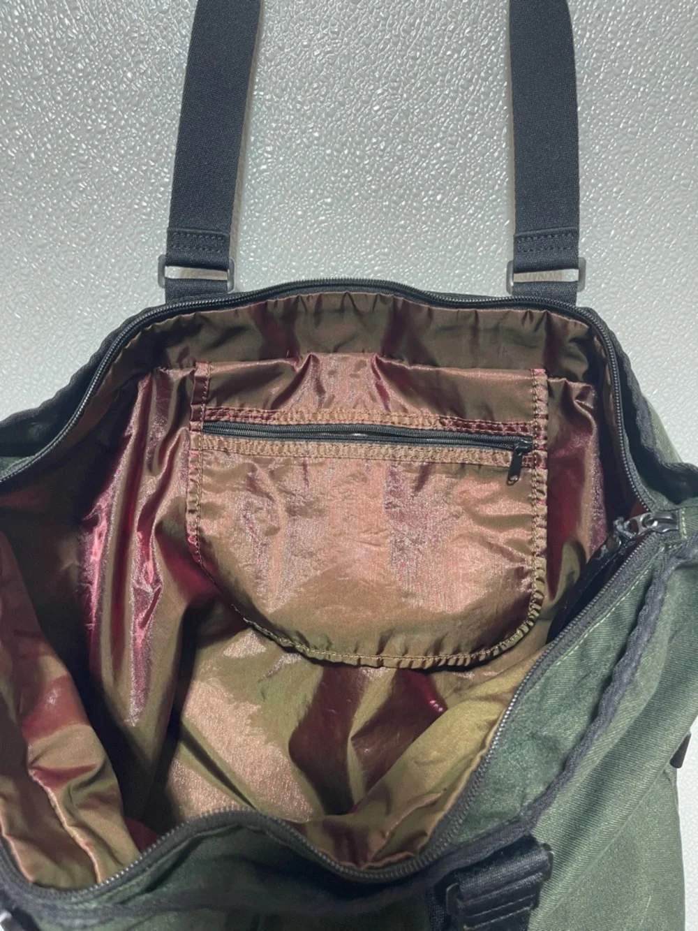 2/$40 Nike Olive Green Messenger Tote with Black Straps - Picture 7 of 10